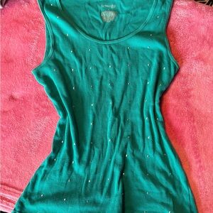 Women's Green Sleeveless Top
